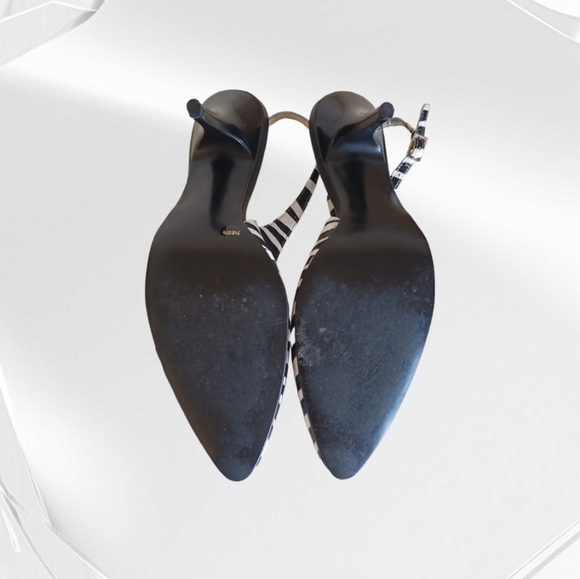 BCBGIRLS Zebra Stripe Leather Slingback Heel Pumps - Picture 13 of 16